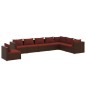 vidaXL 8-tlg. Garten-Lounge-Set mit Kissen Poly Rattan Braun vidaXL 8-tlg. Garten-Lounge-Set mit Kissen Poly Rattan Braun