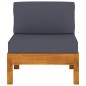 vidaXL Mittelsofa mit Dunkelgrauen Kissen Massivholz Akazie vidaXL Mittelsofa mit Dunkelgrauen Kissen Massivholz Akazie