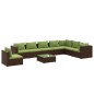 vidaXL 9-tlg. Garten-Lounge-Set mit Kissen Poly Rattan Braun vidaXL 9-tlg. Garten-Lounge-Set mit Kissen Poly Rattan Braun