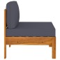 vidaXL Mittelsofa mit Dunkelgrauen Kissen Massivholz Akazie vidaXL Mittelsofa mit Dunkelgrauen Kissen Massivholz Akazie