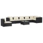 vidaXL 8-tlg. Garten-Lounge-Set mit Kissen Poly Rattan Schwarz vidaXL 8-tlg. Garten-Lounge-Set mit Kissen Poly Rattan Schwarz