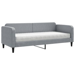 vidaXL Tagesbett mit Matratze Hellgrau 80x200 cm Stoff