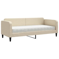 vidaXL Tagesbett mit Matratze Creme 80x200 cm Stoff