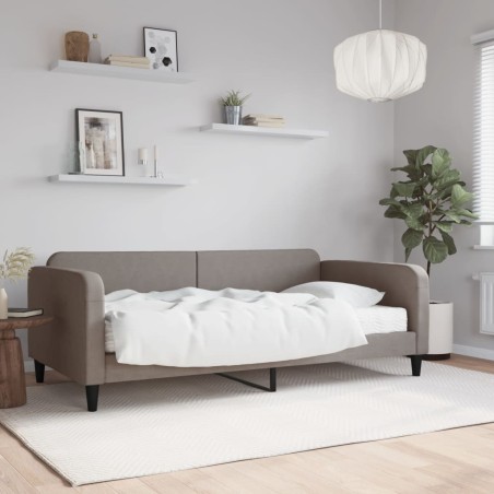 vidaXL Tagesbett mit Matratze Taupe 100x200 cm Stoff