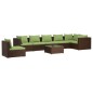 vidaXL 8-tlg. Garten-Lounge-Set mit Kissen Poly Rattan Braun vidaXL 8-tlg. Garten-Lounge-Set mit Kissen Poly Rattan Braun