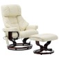 vidaXL Massagesessel Verstellbar Creme Kunstleder und Bugholz vidaXL Massagesessel Verstellbar Creme Kunstleder und Bugholz