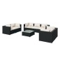 vidaXL 8-tlg. Garten-Lounge-Set mit Kissen Poly Rattan Schwarz vidaXL 8-tlg. Garten-Lounge-Set mit Kissen Poly Rattan Schwarz