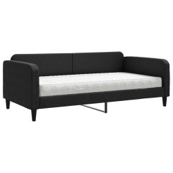 vidaXL Tagesbett mit Matratze Schwarz 100x200 cm Stoff