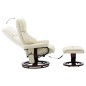 vidaXL Massagesessel Verstellbar Creme Kunstleder und Bugholz vidaXL Massagesessel Verstellbar Creme Kunstleder und Bugholz