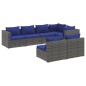vidaXL 7-tlg. Garten-Lounge-Set mit Kissen Grau Poly Rattan vidaXL 7-tlg. Garten-Lounge-Set mit Kissen Grau Poly Rattan