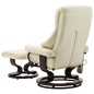 vidaXL Massagesessel Verstellbar Creme Kunstleder und Bugholz vidaXL Massagesessel Verstellbar Creme Kunstleder und Bugholz