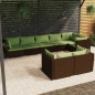 vidaXL 8-tlg. Garten-Lounge-Set mit Kissen Braun Poly Rattan vidaXL 8-tlg. Garten-Lounge-Set mit Kissen Braun Poly Rattan