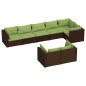 vidaXL 8-tlg. Garten-Lounge-Set mit Kissen Braun Poly Rattan vidaXL 8-tlg. Garten-Lounge-Set mit Kissen Braun Poly Rattan