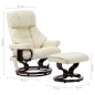 vidaXL Massagesessel Verstellbar Creme Kunstleder und Bugholz vidaXL Massagesessel Verstellbar Creme Kunstleder und Bugholz