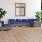 vidaXL 6-tlg. Garten-Lounge-Set mit Kissen Poly Rattan Grau vidaXL 6-tlg. Garten-Lounge-Set mit Kissen Poly Rattan Grau
