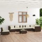 vidaXL 8-tlg. Garten-Lounge-Set mit Kissen Poly Rattan Braun vidaXL 8-tlg. Garten-Lounge-Set mit Kissen Poly Rattan Braun