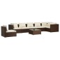 vidaXL 8-tlg. Garten-Lounge-Set mit Kissen Poly Rattan Braun vidaXL 8-tlg. Garten-Lounge-Set mit Kissen Poly Rattan Braun