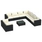 vidaXL 10-tlg. Garten-Lounge-Set mit Kissen Schwarz Poly Rattan vidaXL 10-tlg. Garten-Lounge-Set mit Kissen Schwarz Poly Rattan