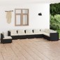 vidaXL 8-tlg. Garten-Lounge-Set mit Kissen Poly Rattan Schwarz vidaXL 8-tlg. Garten-Lounge-Set mit Kissen Poly Rattan Schwarz