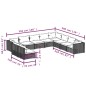 vidaXL 10-tlg. Garten-Lounge-Set mit Kissen Schwarz Poly Rattan vidaXL 10-tlg. Garten-Lounge-Set mit Kissen Schwarz Poly Rattan
