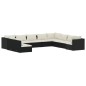 vidaXL 10-tlg. Garten-Lounge-Set mit Kissen Schwarz Poly Rattan vidaXL 10-tlg. Garten-Lounge-Set mit Kissen Schwarz Poly Rattan
