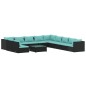 vidaXL 12-tlg. Garten-Lounge-Set mit Kissen Schwarz Poly Rattan vidaXL 12-tlg. Garten-Lounge-Set mit Kissen Schwarz Poly Rattan