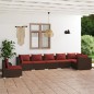vidaXL 7-tlg. Garten-Lounge-Set mit Kissen Poly Rattan Braun vidaXL 7-tlg. Garten-Lounge-Set mit Kissen Poly Rattan Braun