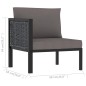 Sofa-Eckelement mit Rechter Armlehne Poly Rattan Anthrazit Sofa-Eckelement mit Rechter Armlehne Poly Rattan Anthrazit
