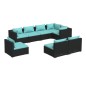 vidaXL 8-tlg. Garten-Lounge-Set mit Kissen Poly Rattan Schwarz vidaXL 8-tlg. Garten-Lounge-Set mit Kissen Poly Rattan Schwarz
