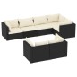 vidaXL 7-tlg. Garten-Lounge-Set mit Kissen Schwarz Poly Rattan vidaXL 7-tlg. Garten-Lounge-Set mit Kissen Schwarz Poly Rattan