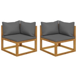 vidaXL Modular-Ecksofas 2 Stk. mit Auflagen Dunkelgrau 