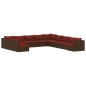 vidaXL 11-tlg. Garten-Lounge-Set mit Kissen Braun Poly Rattan vidaXL 11-tlg. Garten-Lounge-Set mit Kissen Braun Poly Rattan