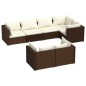 vidaXL 7-tlg. Garten-Lounge-Set mit Kissen Braun Poly Rattan vidaXL 7-tlg. Garten-Lounge-Set mit Kissen Braun Poly Rattan