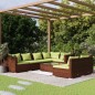 vidaXL 8-tlg. Garten-Lounge-Set mit Kissen Braun Poly Rattan vidaXL 8-tlg. Garten-Lounge-Set mit Kissen Braun Poly Rattan