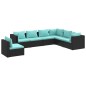 vidaXL 7-tlg. Garten-Lounge-Set mit Kissen Poly Rattan Schwarz vidaXL 7-tlg. Garten-Lounge-Set mit Kissen Poly Rattan Schwarz