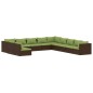 vidaXL 11-tlg. Garten-Lounge-Set mit Kissen Braun Poly Rattan vidaXL 11-tlg. Garten-Lounge-Set mit Kissen Braun Poly Rattan