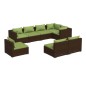 vidaXL 8-tlg. Garten-Lounge-Set mit Kissen Poly Rattan Braun vidaXL 8-tlg. Garten-Lounge-Set mit Kissen Poly Rattan Braun