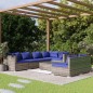 vidaXL 8-tlg. Garten-Lounge-Set mit Kissen Grau Poly Rattan vidaXL 8-tlg. Garten-Lounge-Set mit Kissen Grau Poly Rattan