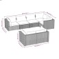 vidaXL 7-tlg. Garten-Lounge-Set mit Kissen Grau Poly Rattan vidaXL 7-tlg. Garten-Lounge-Set mit Kissen Grau Poly Rattan