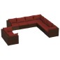 vidaXL 9-tlg. Garten-Lounge-Set mit Kissen Braun Poly Rattan vidaXL 9-tlg. Garten-Lounge-Set mit Kissen Braun Poly Rattan