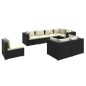 vidaXL 8-tlg. Garten-Lounge-Set mit Kissen Poly Rattan Schwarz vidaXL 8-tlg. Garten-Lounge-Set mit Kissen Poly Rattan Schwarz