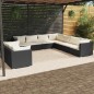 vidaXL 9-tlg. Garten-Lounge-Set mit Kissen Schwarz Poly Rattan vidaXL 9-tlg. Garten-Lounge-Set mit Kissen Schwarz Poly Rattan