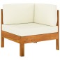 vidaXL Ecksofa mit Cremeweißen Kissen Massivholz Akazie vidaXL Ecksofa mit Cremeweißen Kissen Massivholz Akazie