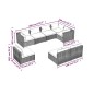 vidaXL 8-tlg. Garten-Lounge-Set mit Kissen Poly Rattan Grau vidaXL 8-tlg. Garten-Lounge-Set mit Kissen Poly Rattan Grau
