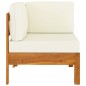 vidaXL Ecksofa mit Cremeweißen Kissen Massivholz Akazie vidaXL Ecksofa mit Cremeweißen Kissen Massivholz Akazie