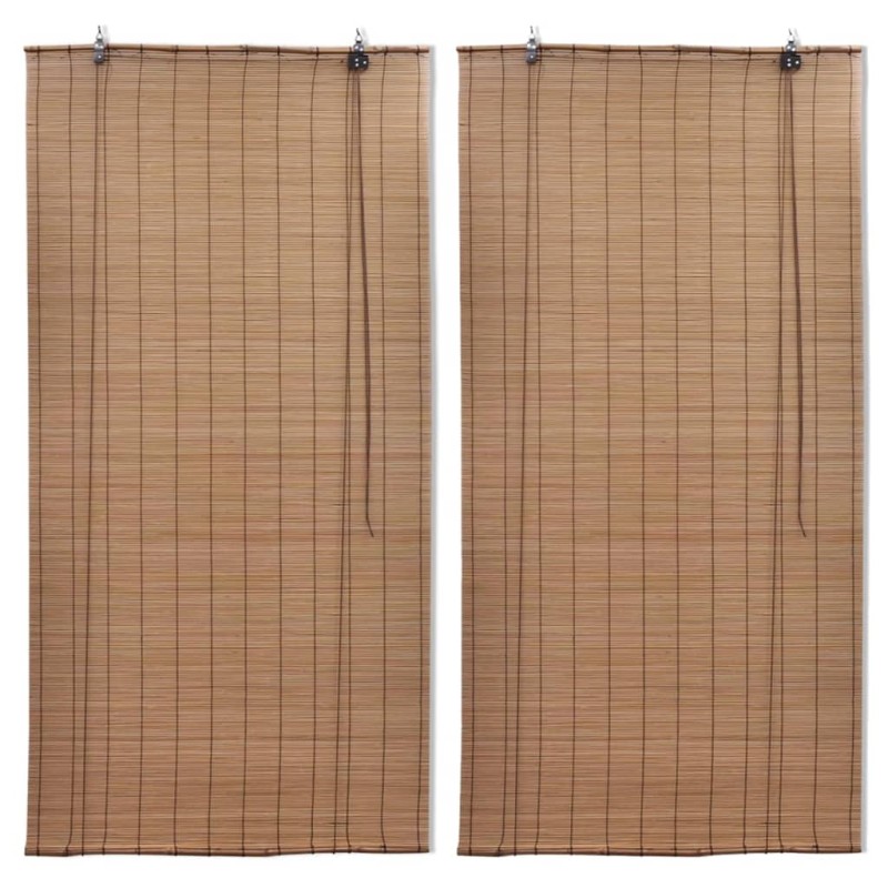 vidaXL Bambusrollos 2 Stk. 80x160 cm Braun vidaXL Bambusrollos 2 Stk. 80x160 cm Braun