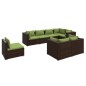 vidaXL 8-tlg. Garten-Lounge-Set mit Kissen Poly Rattan Braun vidaXL 8-tlg. Garten-Lounge-Set mit Kissen Poly Rattan Braun