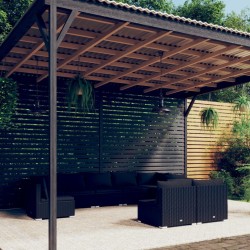 vidaXL 9-tlg. Garten-Lounge-Set mit Kissen Poly Rattan Schwarz