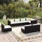 vidaXL 8-tlg. Garten-Lounge-Set mit Kissen Poly Rattan Schwarz vidaXL 8-tlg. Garten-Lounge-Set mit Kissen Poly Rattan Schwarz