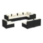 vidaXL 8-tlg. Garten-Lounge-Set mit Kissen Poly Rattan Schwarz vidaXL 8-tlg. Garten-Lounge-Set mit Kissen Poly Rattan Schwarz